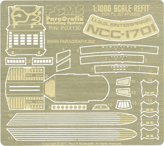 Photoetch for 1:1000 scale Refit Enterprise