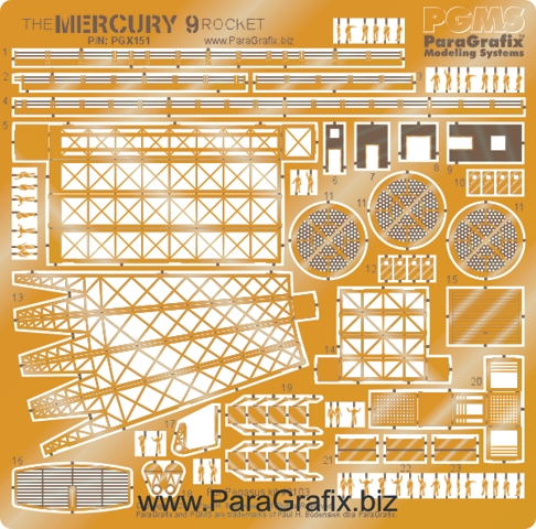 ParaGrafix Mercury 9 Rocket Photoetch Set