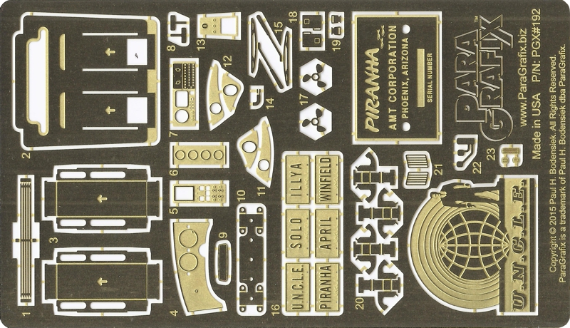 Piranha Super Spy Car etch from ParaGrafix